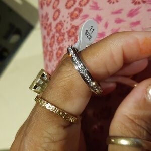 GORGEOUSLY Sexy Spinner Men's WEDDING BAND RING TITANIUM CZ'S 💝 GREAT GIFT 🎁